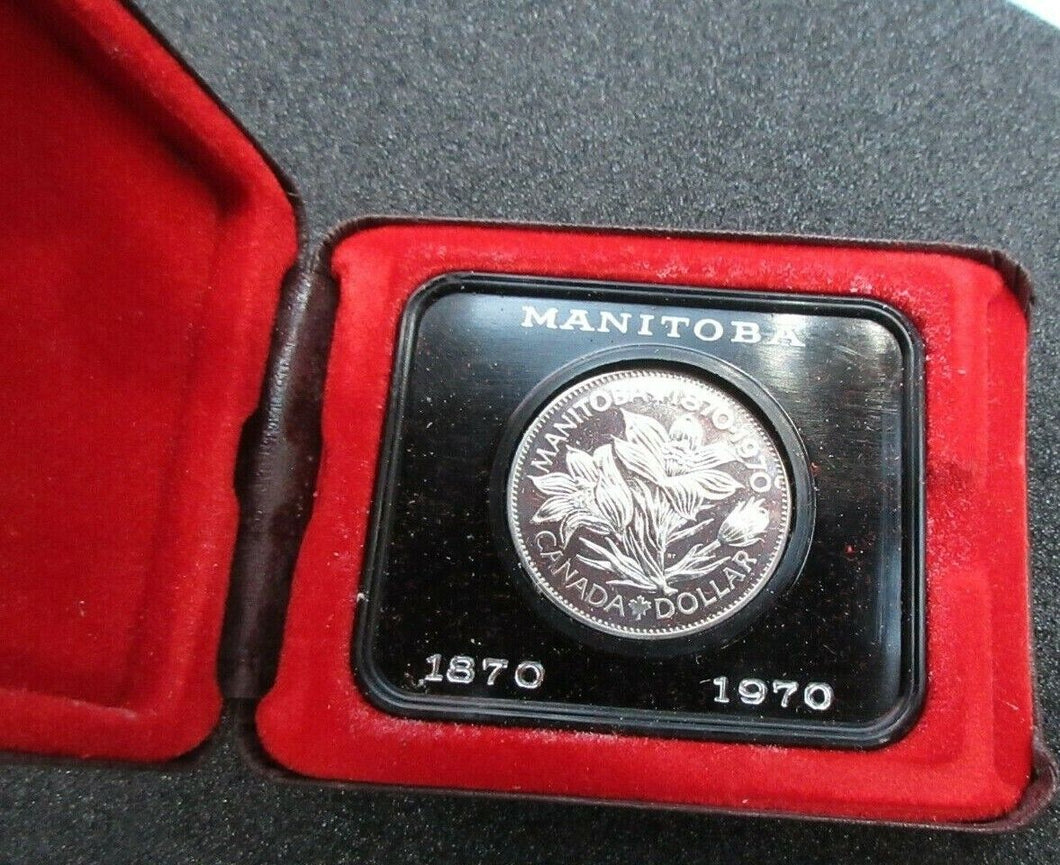 1970 Canada Dollar Manitoba 100 ANIVERSARY Coin and Box IN HOLDER 1870 1970