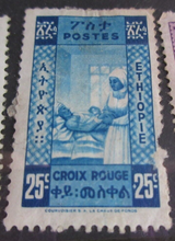 Load image into Gallery viewer, ETHIOPIA STAMPS 5 X  STAMPS  USED &amp; STAMP HOLDER
