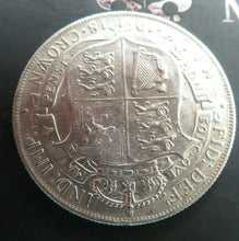 Load image into Gallery viewer, 1918 GEORGE V BARE HEAD FIRST COIN HALF 1/2 CROWN SPINK 4011 CROWNED SHIELD Cc4
