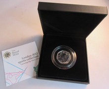 Load image into Gallery viewer, 2011 OLYMPIC CANOEING QUEEN ELIZABETH II UK SILVER BU 50p FIFTY PENCE BOX &amp; COA

