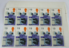 Load image into Gallery viewer, 1967 TELEVISION PRE DECIMAL 9d BLOCK OF 10 STAMPS MNH WITH STAMP HOLDER
