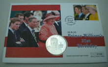 Load image into Gallery viewer, 2003 HRH PRINCE WILLIAM 21ST BIRTHDAY SILVER PROOF JERSEY £5 COIN COVER PNC
