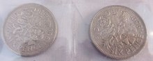 Load image into Gallery viewer, 1953-1967 QUEEN ELIZABETH II SIXPENCE 6d FULL 15 COIN SET IN CLEAR FLIP
