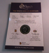 Load image into Gallery viewer, The White Lion of Mortimer 2021 Queen&#39;s Beasts RARE BIOT £2 Coin In Pack
