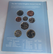 Load image into Gallery viewer, 2017 UK Annual Definitive BUnc Coin Set 1p - £2 in Sealed Royal Mint Pack
