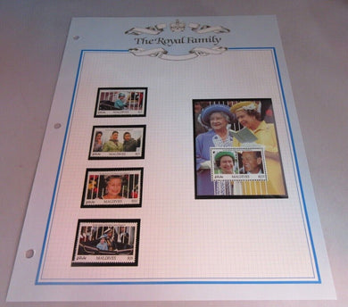 1991 65TH BIRTHDAY QUEEN ELIZABETH II MALDIVES STAMPS MNH & ALBUM SHEET