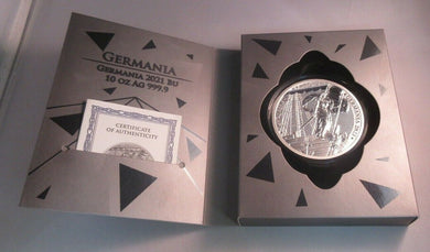 2021 Germania Pirate .999 10oz Silver Bullion 50 Mark Coin In Stunning Box + COA