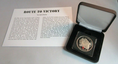 2005 THE FALL OF BERLIN ROUTE TO VICTORY PROOF GIBRALTAR 1 CROWN COIN BOX & COA
