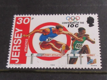 Load image into Gallery viewer, 1994 QEII OLYMPIC CENTENARY JERSEY DECIMAL STAMPS X 3 MNH IN STAMP HOLDER
