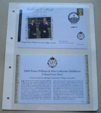 2011 WILLIAM & KATE A ROYAL LOVE STORY  VISIT TO DARWEN ALDRIDGE C-COLLEGE COVER