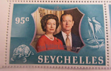 Load image into Gallery viewer, SEYCHELLES 25th WEDDING ANNIVERSARY 95c &amp; R1.50 STAMPS 2 BLOCKS OF 4 MNH
