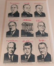 Load image into Gallery viewer, 1986 INTERNATIONAL STAMP SHOW PRESIDENTS OF THE UNITED STATES MNH 4 SHEETS
