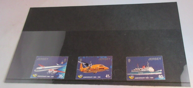 JERSEY 1969-1994 25TH ANNIVERSARY DECIMAL STAMPS X 3 MNH IN STAMP HOLDER