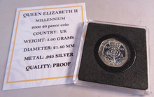 Load image into Gallery viewer, 2000 QEII MILLENNIUM SILVER PROOF TWENTY PENCE 20P COIN BOX &amp; COA
