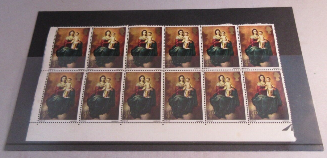 1967 MURILLO HARRISON MADONNA & CHILD 4d 12 X STAMPS MNH & STAMP HOLDER