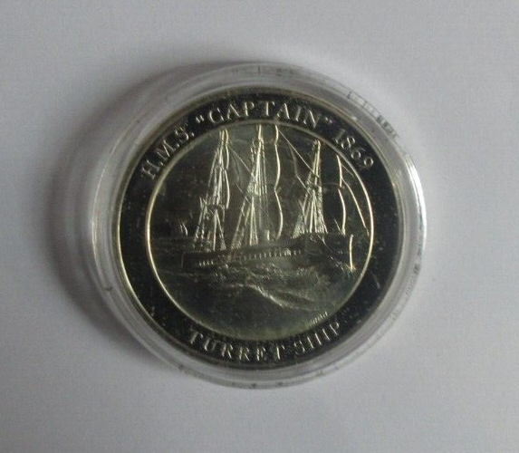 HMS Captain 1869 - Turret Ship Silver Proof Medal +Info Sheet