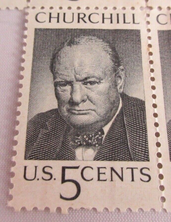 WINSTON CHURCHILL US 5 CENTS 7 X STAMPS MNH WITH CLEAR FRONTED