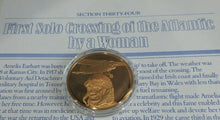 Load image into Gallery viewer, History of Man in Flight 1973 Gold Plated Bronze Scarce Medals + Info Sheet
