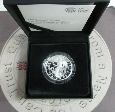The Red Dragon of Wales 2018 1oz Silver Proof UK £2 Coin In Royal Mint Box + COA
