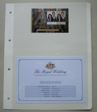 Load image into Gallery viewer, 2011 ROYAL WEDDING WILLIAM &amp; CATHERINE 29APRIL2011 AUSTRALIA MINIATURE SHEET MNH
