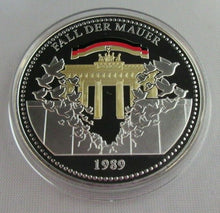 Load image into Gallery viewer, 20 YEARS OF GERMAN UNITY FALL OF THE WALL 1989 SILVER PROOF MEDAL WITH COA
