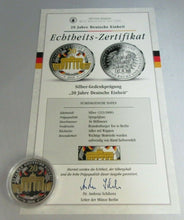 Load image into Gallery viewer, 20 YEARS OF GERMAN UNITY 20 YEARS OF THE GERMAN UNIT 2010 S/PROOF MEDAL WITH COA
