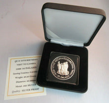 Load image into Gallery viewer, 1996 QUEEN ELIZABETH II 70TH BIRTHDAY VISIT GAMBIA S/PROOF 10 DALASIS COIN &amp; BOX
