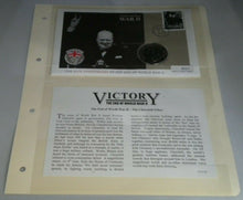 Load image into Gallery viewer, THE CHURCHILL EFFECT END OF WORLD WAR II 2005 PROOF £5 COIN COVER PNC &amp;INFO CARD
