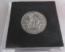 Load image into Gallery viewer, 1944 KING GEORGE VI  .500 SILVER ENGLISH ONE SHILLING COIN IN QUAD CAPSULE
