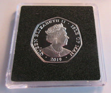 Load image into Gallery viewer, 2019 PETER PAN QUEEN ELIZABETH II IOM SILVER PROOF 50p FIFTY PENCE BOX &amp; COA
