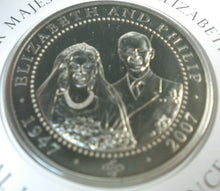 Load image into Gallery viewer, 2007 DIAMOND WEDDING ANNIVERSARY BUNC ONE DOLLAR COIN COVER PNC, STAMP AND COA
