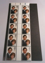 Load image into Gallery viewer, 1981 PRINCE CHARLES &amp; LADY DIANA SPENCER 25p GUTTER PAIRS 20 STAMPS MNH
