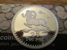 Load image into Gallery viewer, 1976 MONGOLIA CONSERVATION MOUNTAIN SHEEP SILVER PROOF 25 TUKHRIK COIN
