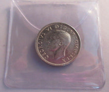 Load image into Gallery viewer, 1939 KING GEORGE VI BARE HEAD .500 SILVER UNC ONE SHILLING COIN &amp; CLEAR FLIP S1
