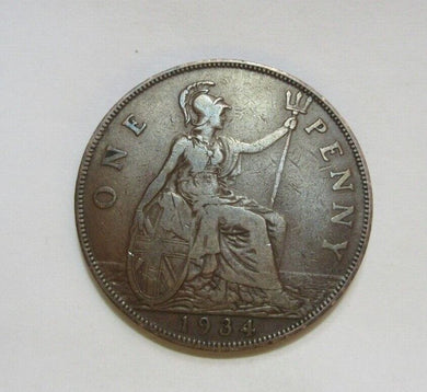 1934 KING GEORGE V BRONZE PENNY SPINK REF 4055 DARKEND BY THE MINT CC3
