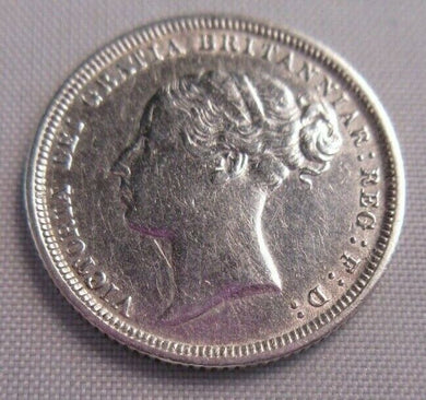 1883 QUEEN VICTORIA YOUNG BUN HEAD 6d SIXPENCE EF+ IN PROTECTIVE CLEAR FLIP