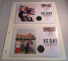 Load image into Gallery viewer, 2020 VE DAY 75TH ANNIVERSARY BU COMPLETE SET ISLE OF MAN FIFTY PENCE COINS PNC
