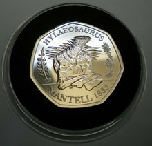 Load image into Gallery viewer, HYLAEOSAURUS MANTELL 1833 2020 50p Coin BUNC WITH INSERT, CAPSULE &amp; POUCH
