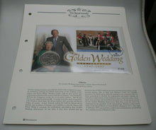 Load image into Gallery viewer, 1947-1997 GOLDEN WEDDING ANNIVERSARY BUNC $1 DOLLAR COIN FIRST DAY COVER PNC
