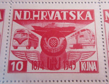 Load image into Gallery viewer, 1949 Independent Croatia Government in Exile 75th Ann.of UPU Mint MNH StampS RED
