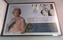 Load image into Gallery viewer, 2002 QEII Golden Jubilee SILVER PROOF COMMEMORATIVE UK RM £5 COIN, PNC COA
