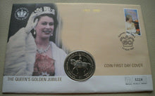 Load image into Gallery viewer, 2002 HM THE QUEEN&#39;S GOLDEN JUBILEE 1952-2002 BUNC ONE DOLLAR COIN COVER PNC
