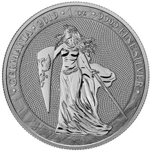 Load image into Gallery viewer, 2019 Germania 5 Mark 1oz .999 fine Bunc Collectors editions &amp; Silver Proof Coin.
