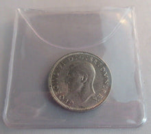 Load image into Gallery viewer, 1944 KING GEORGE VI BARE HEAD .500 SILVER aUNC ONE SHILLING COIN &amp; CLEAR FLIP S1
