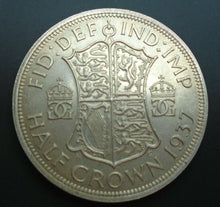 Load image into Gallery viewer, 1937 KING GEORGE VI BARE HEAD 1 SILVER HALF CROWN ref SPINK 4080 A1
