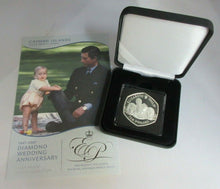 Load image into Gallery viewer, QEII DIAMOND WEDDING ANNIVERSARY 2007 CAYMAN ISLANDS S/PROOF $10 DOLLAR WITH COA
