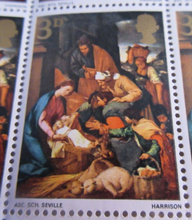 Load image into Gallery viewer, 1967 ADORATION OF THE SHEPHERDS 3d QUARTER SHEET 30 X STAMPS MNH &amp; STAMP HOLDER
