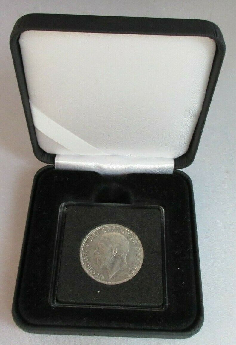 1933 KING GEORGE VI  EF+ .500 SILVER FLORIN TWO SHILLINGS QUAD CAP & BOX