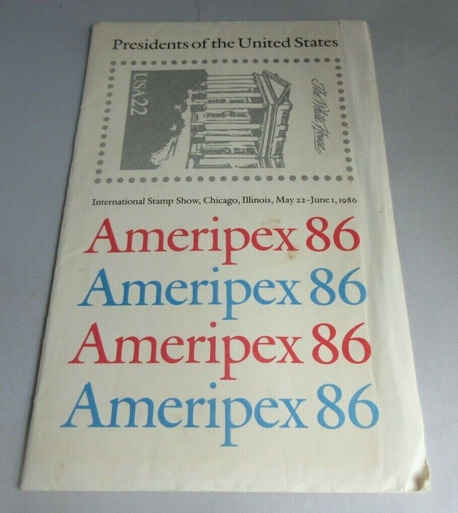 1986 INTERNATIONAL STAMP SHOW PRESIDENTS OF THE UNITED STATES MNH 4 SHEETS