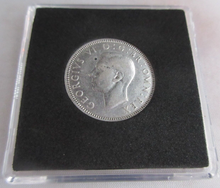 Load image into Gallery viewer, 1940 KING GEORGE VI BARE HEAD .500 SILVER ENG ONE SHILLING COIN IN QUAD CAPSULE
